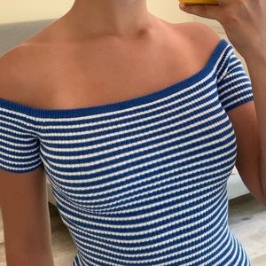 Madewell Blue and White striped top